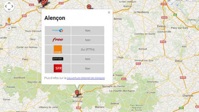La couverture fibre optique du département, avec uniquement Orange qui fait les efforts d’investissement