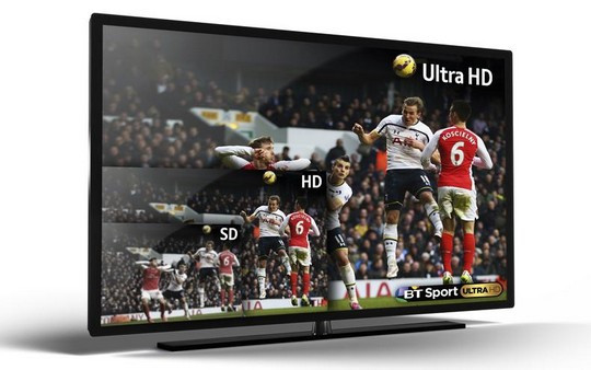 BT Sport diffusée en Ultra Haute Définition et en 4K