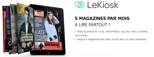 LeKiosk est disponible gratuitement pour les clients SFR Mobile