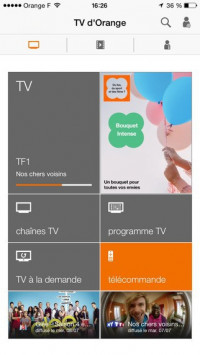 Télécommande virtuelle sur l'application TV d'Orange