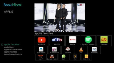 Applications Google TV accessibles depuis le décodeur Bbox Miami de Bouygues