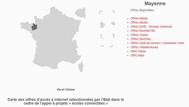 La carte des solutions satellitaires pour connecter les écoles