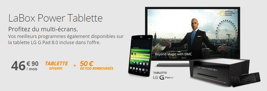 Une tablette LG offerte avec LaBox Power