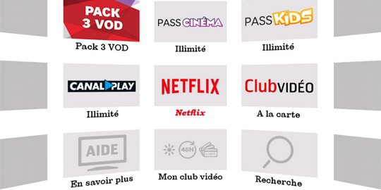 Interface du décodeur avec le menu Netflix