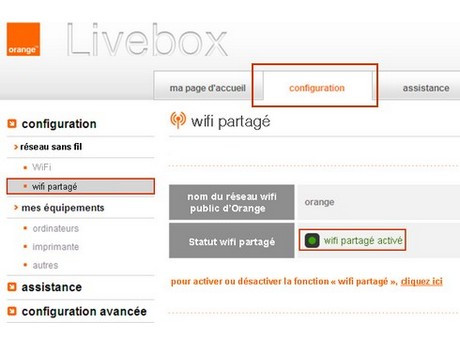 Orange WiFi partagé