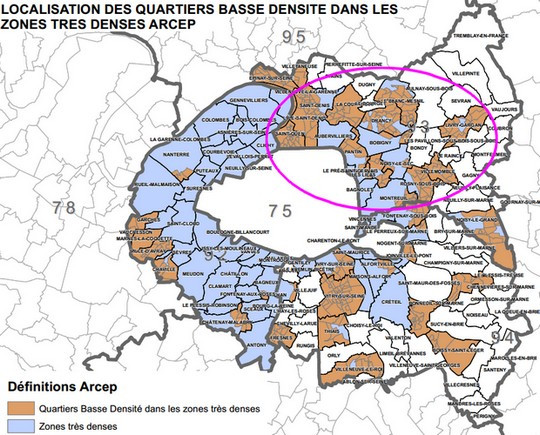 carte ARCEP zones tres denses ile de france