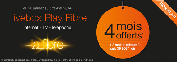 4 mois offerts sur la livebox play fibre