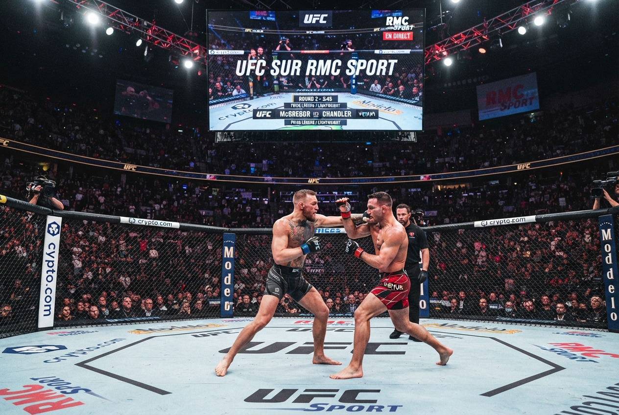 Logo de l'UFC diffusé sur la chaîne RMC Sport.