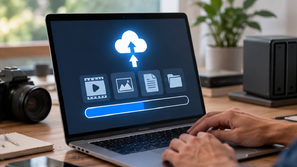 Envoi de fichiers vers le cloud avec une connexion fibre