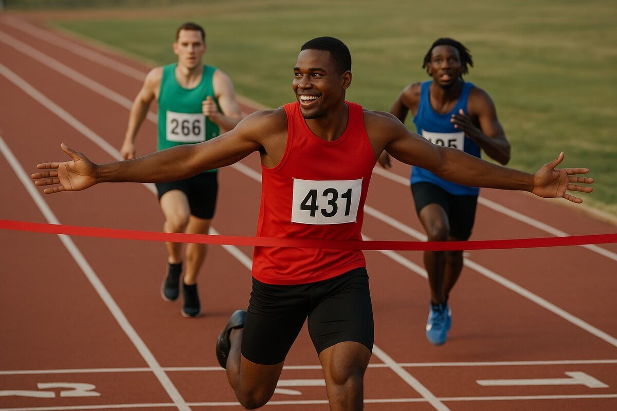Homme gagne course athlétisme, comme Sosh double la concurrence avec sa Boîte à moins de 20€